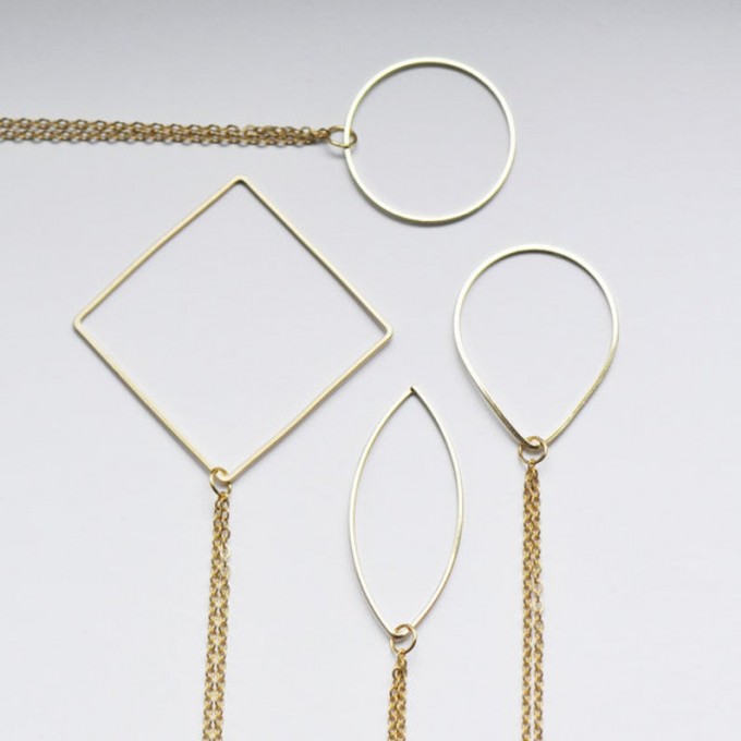 nahili KETTE "Shapes" minimal Anhänger - gold plattiert 