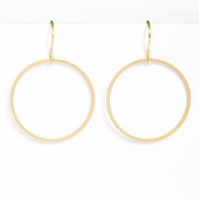 nahili OHRRINGE "shapes" - Kreis  minimal Gelbgold nickelfrei