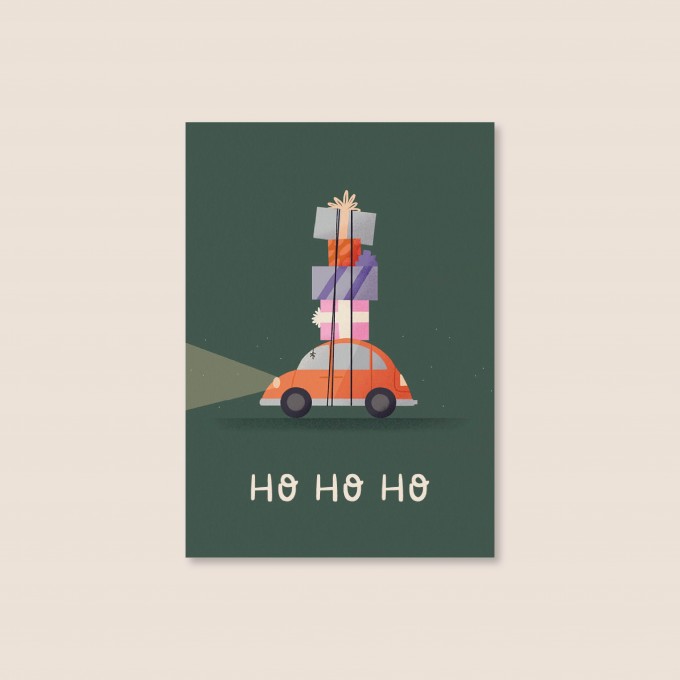 Geschenkeauto / Postkarte A6 / Svea Hansohn Illustration