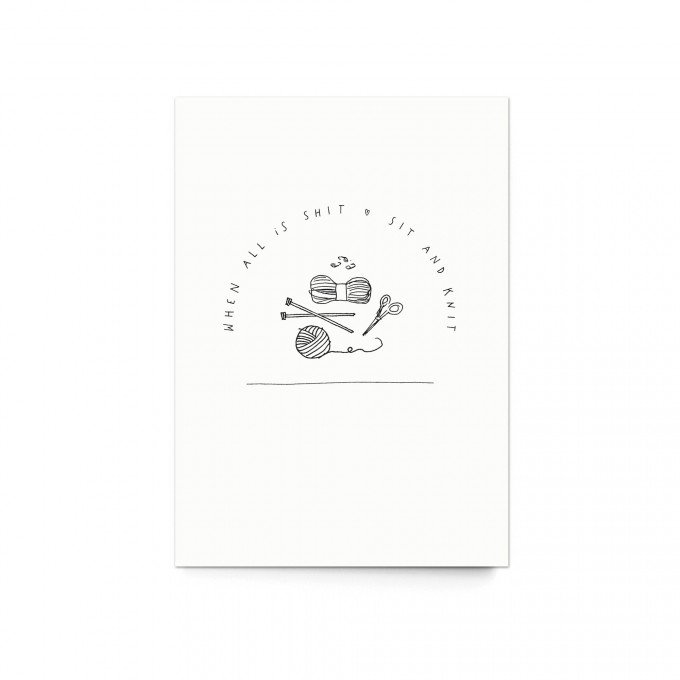 sonst noch was? Postkarte "Sit and Knit"