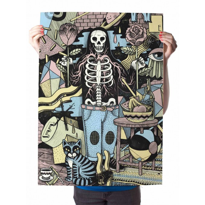 Poster »Kater Gothics« 50x70cm, Illustration von Martin Krusche