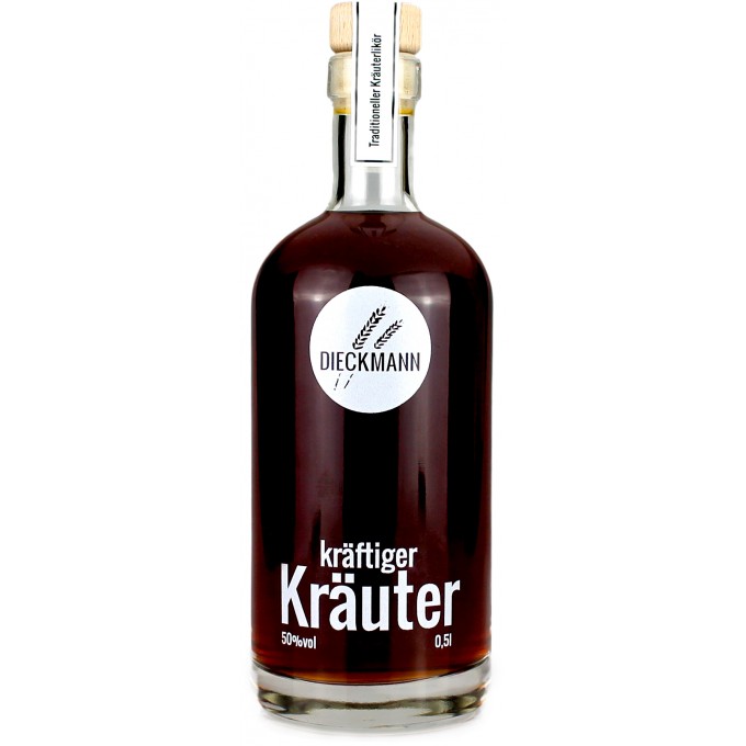 Weizenbrennerei & Likörmanufaktur Dieckmann kräftiger Kräuter Kräuterlikör LIKÖR 50%vol., 0,5l