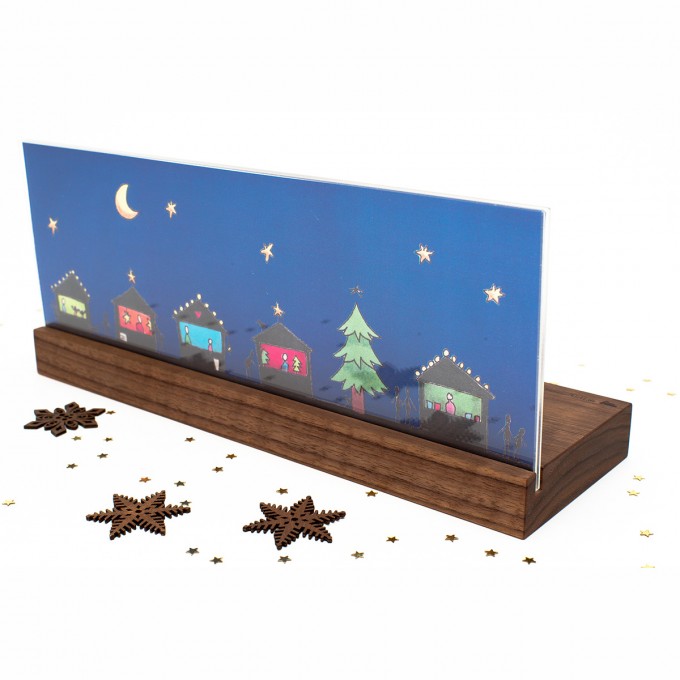 klotzaufklotz Weihnachtskrippe Markt (Nussbaum)