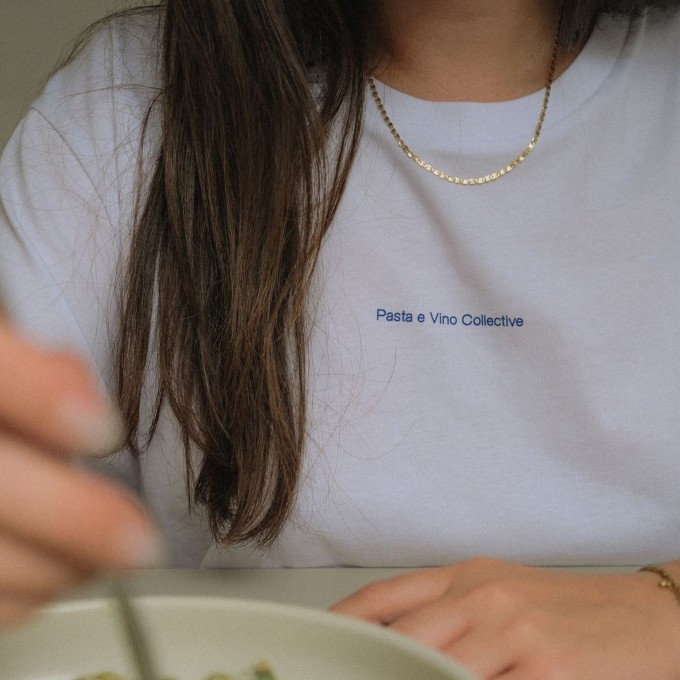 Pasta e Vino Shirt - weiß - larrys fashion