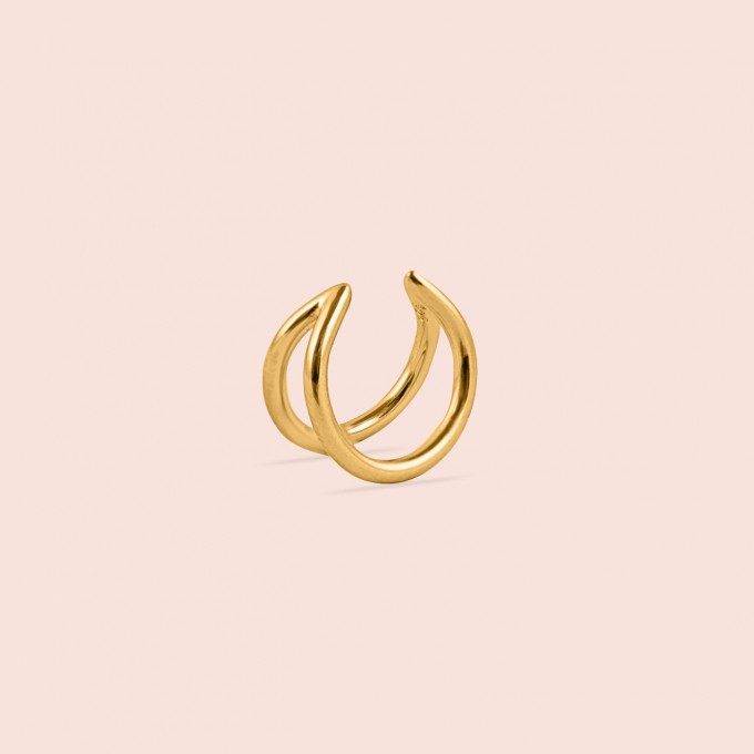 related by objects - lunar earcuff - 925 Sterlingsilber 18k goldplattiert