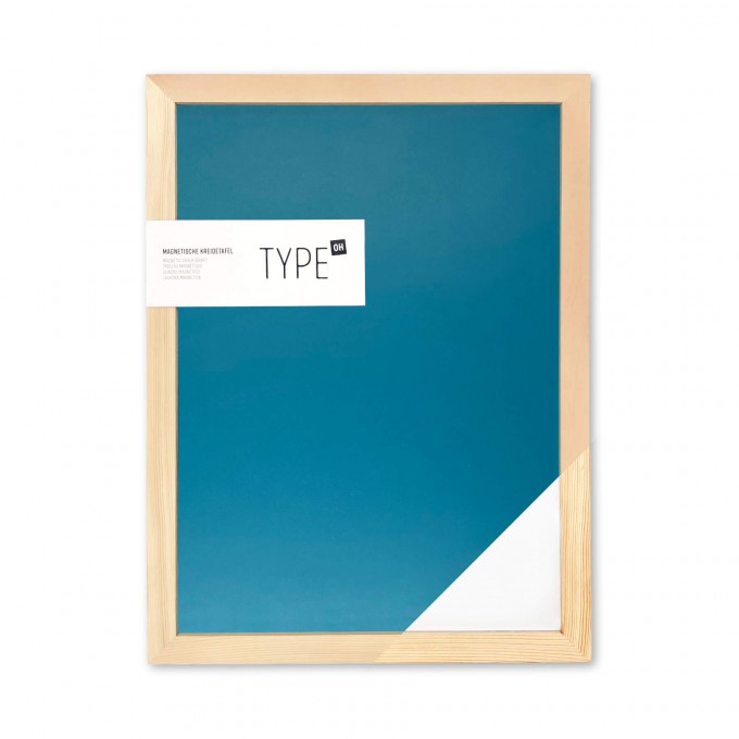 Magnetische Kreidetafel mit Holzrahmen BLAU/ WEISS | TYPE OH