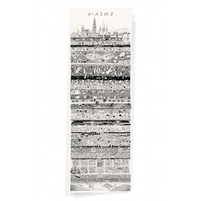 Wolfgang Philippi MAINZ PLAKAT 30x88 cm