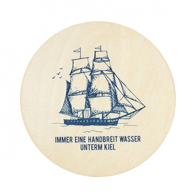 Bow & Hummingbird Untersetzer "Wasser unterm Kiel" (4 Stück)