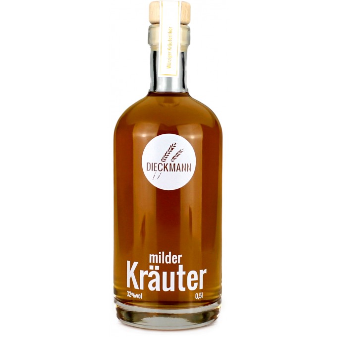 Weizenbrennerei & Likörmanufaktur Dieckmann milder Kräuter - Kräuterlikör LIKÖR 32% vol., 0,5l