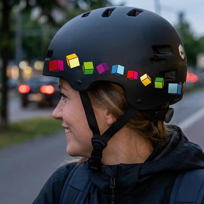 Fahrrad Aufkleber Flying Cubes – Reflektierende Sticker  | MOOXIBIKE