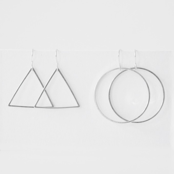 nahili silberne OHRRINGE "shapes" minimal Weißgold nickelfrei