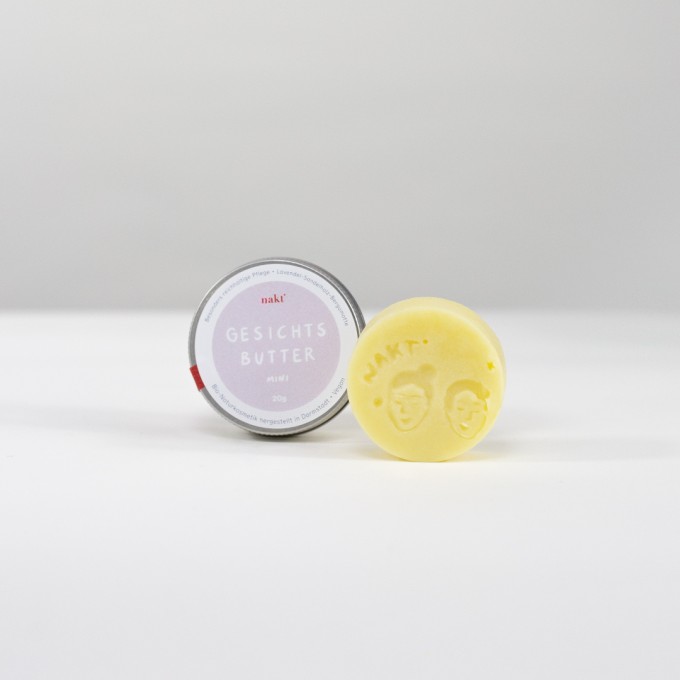 nakt® Travel Size • Gesichtsbutter in fester Form | Mini • Lavendel-Sandelholz-Bergamotte-Duft