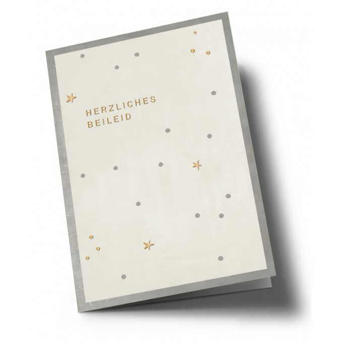 Designfräulein // Grußkarte mit Kuvert // Herzliches Beileid // gold