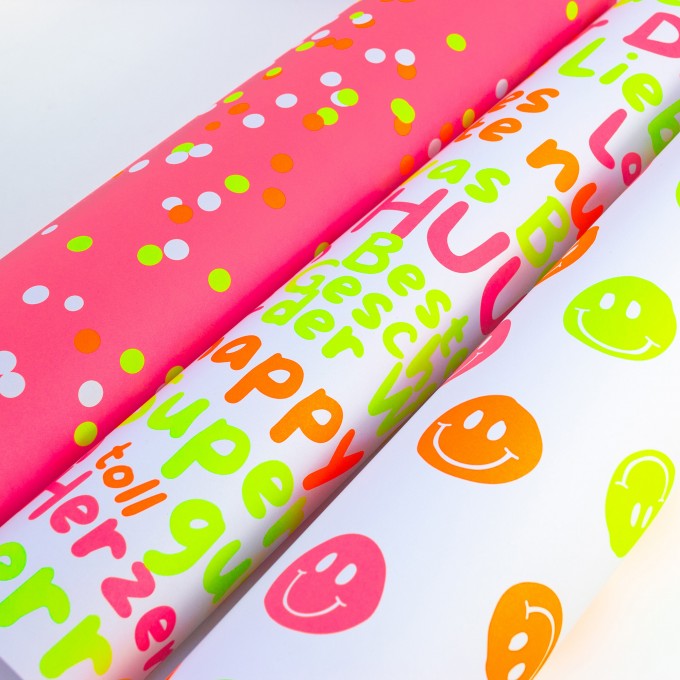 Bow & Hummingbird Hallo Neon Geschenkpapier-Set
