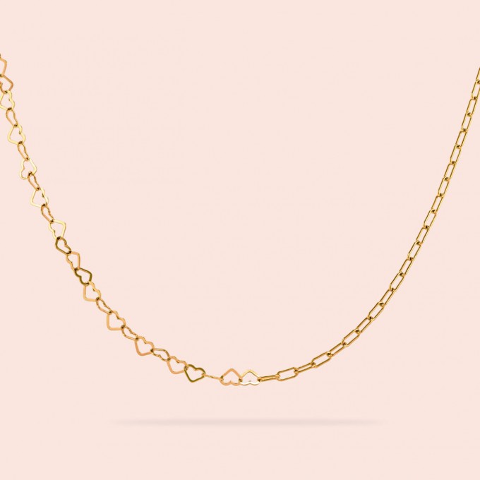 related by objects - just hearts necklace - 925 Sterlingsilber 18k goldplattiert