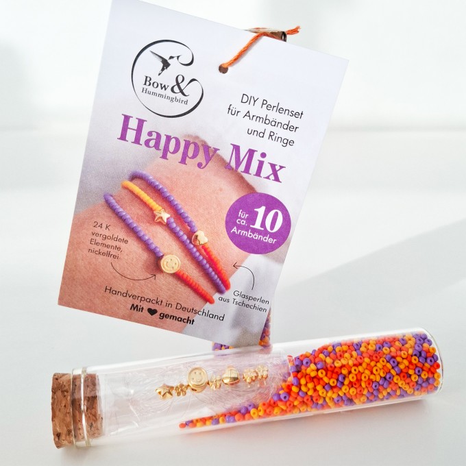 Bow & Hummingbird DIY Perlenset für Armbänder und Ringe - Happy Mix