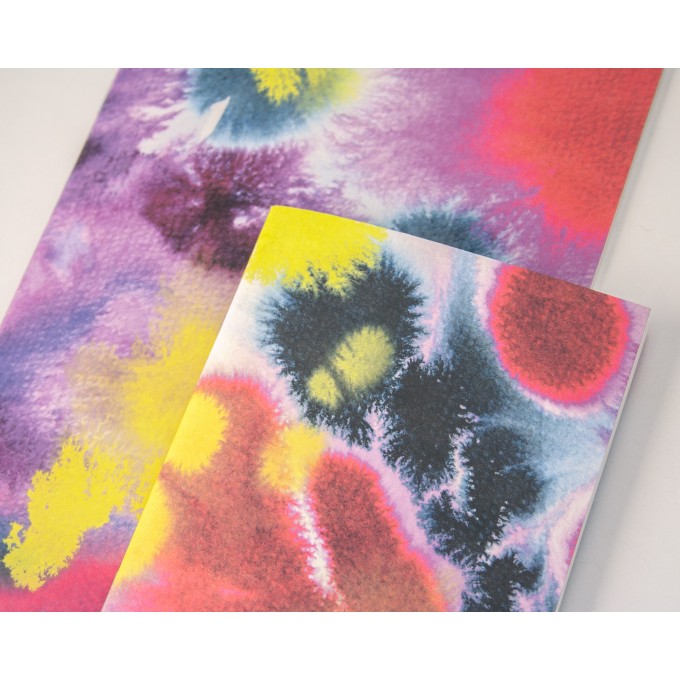 2er Set Notizhefte Aquarell pink lila blau // Papaya paper products