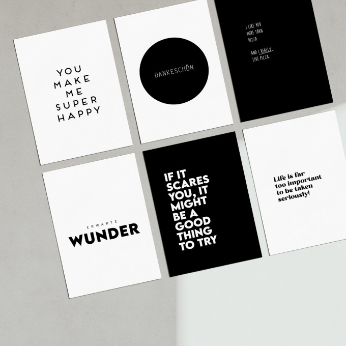 Love is the new black – Postkarten-Set "Word"