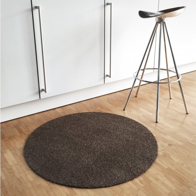 Keilbach Fußmatte point-grande ø115cm, nur 9 mm dick, rutschsicherer und strapazierfähiger PVC-Rücken, UV-beständige Polyamid Faser