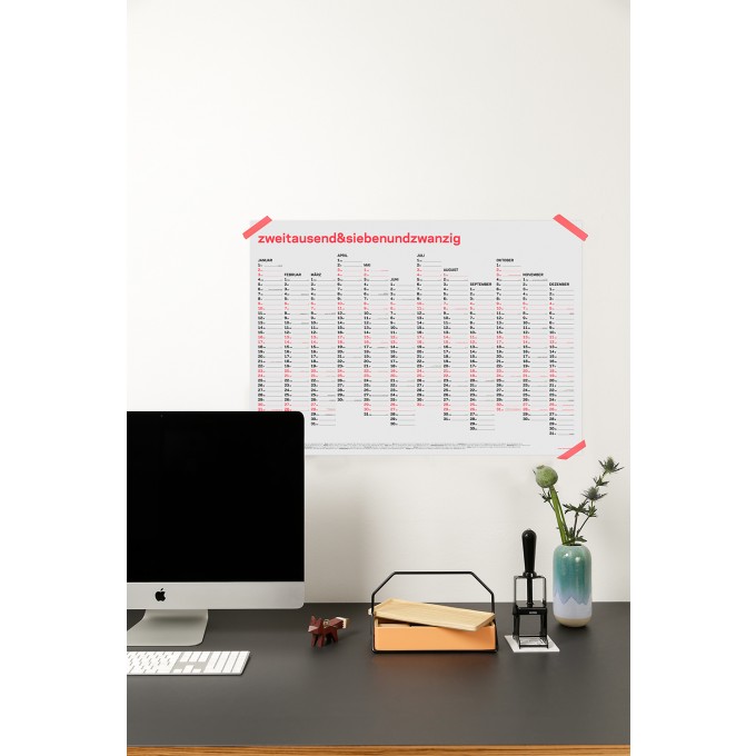 zweitausend&siebenundzwanzig - A1 Wandkalender 2027 - korall