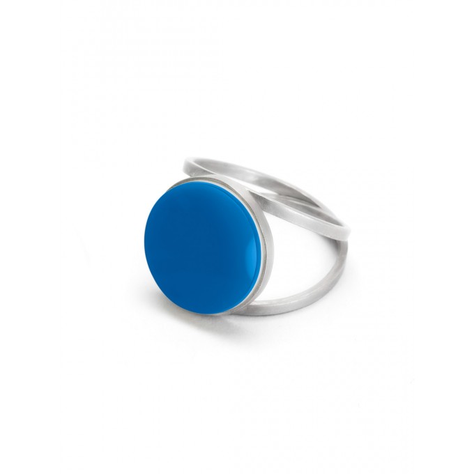 Eva Slotta Jewellery "Tint Deep" Ring mit blauem Achat, 925 Silber