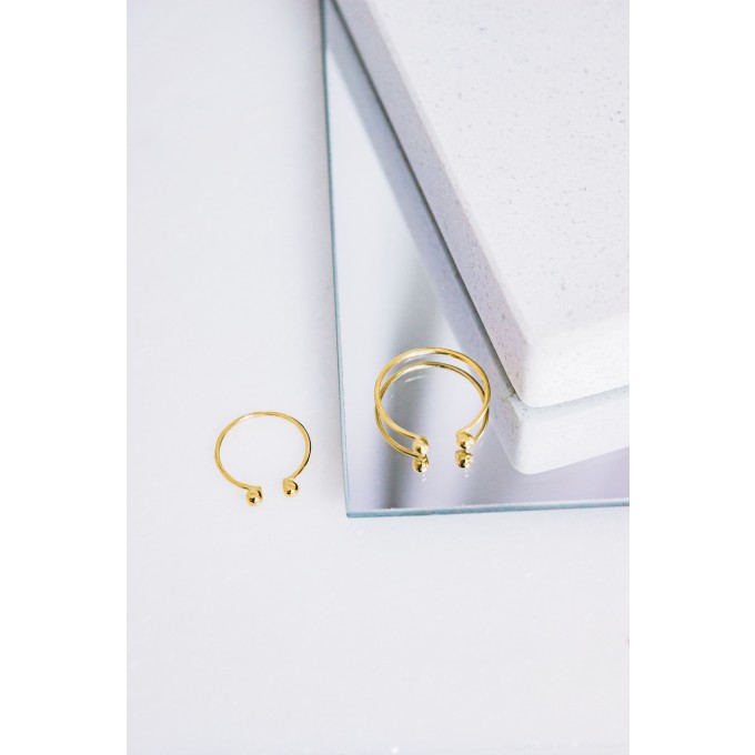 iloveblossom PEBBLE TWIN RING // gold