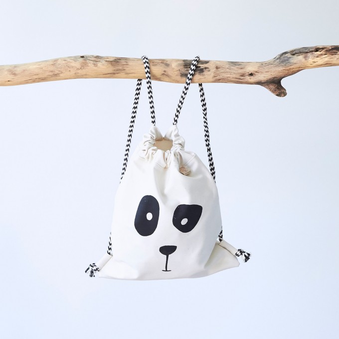 Wunschbrunnen | Rucksack "Panda" | kids & adults | Natur/Schwarz