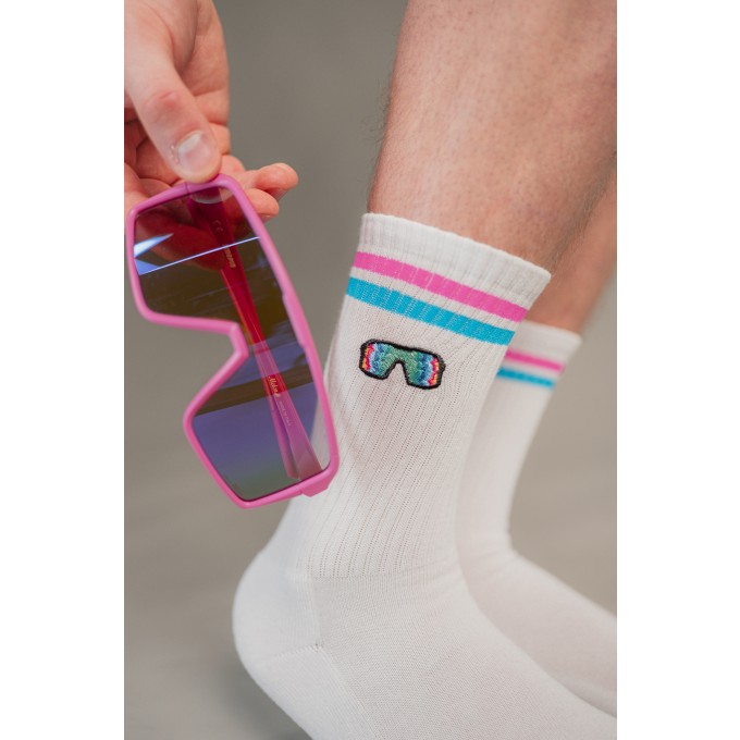 schnelle Brille | Bestickte Bio Baumwoll Socken | Fashion Drinks