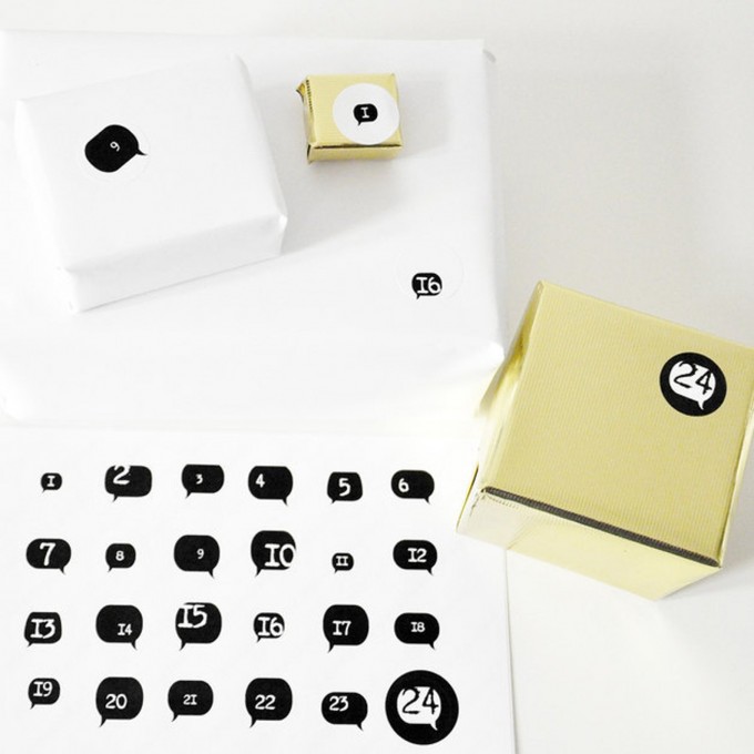 na.hili Adventskalender Sticker 1234 *typewriter* Weihnachten 