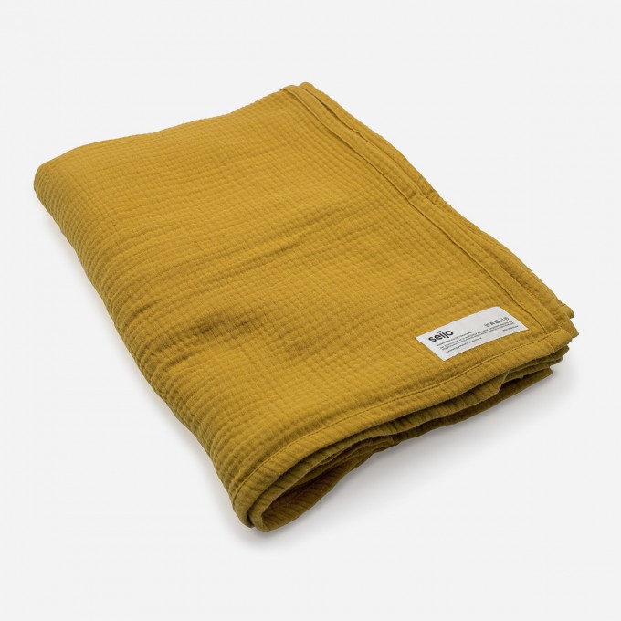 seijo | Musselin Tuch | ocker I 180 x130 cm | Decke