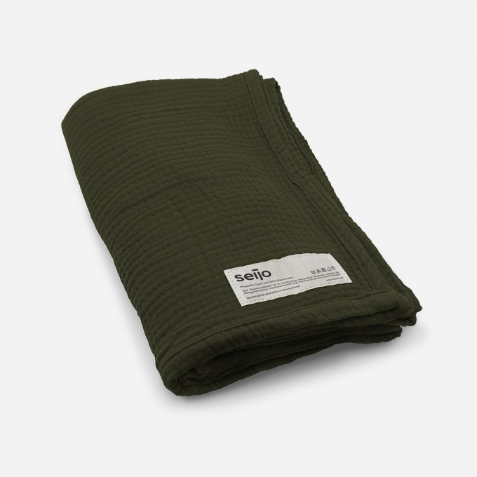 seijo | Musselin Tuch | tanne I 130 x 130 cm | Kleine Decke