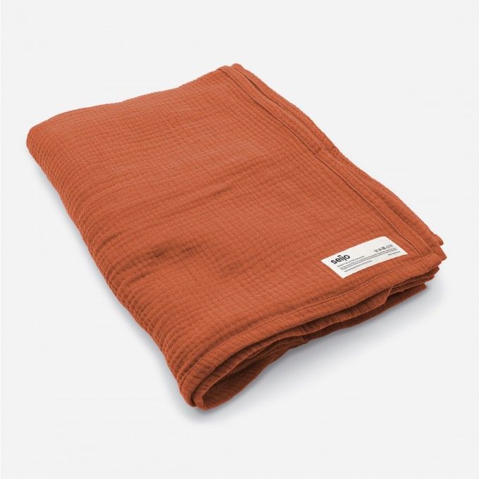seijo | Musselin Tuch | rost | 180 x 130 cm | Decke