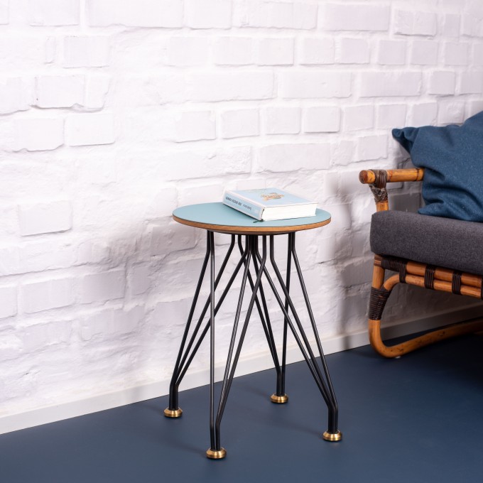 L hoch 2   Hocker 01.02  mit Linoleum aquavert
