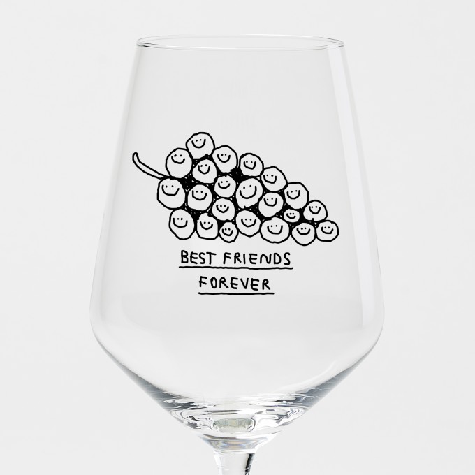 "Best Friends Forever" Weinglas by Johanna Schwarzer × selekkt