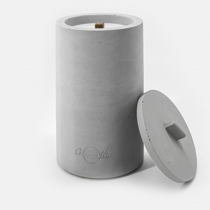 Nachfüllbares Beton-Outdoor-Feuer “LIGHT XL“ – mit Betondeckel - Ideal Wachsreste verbrauchen