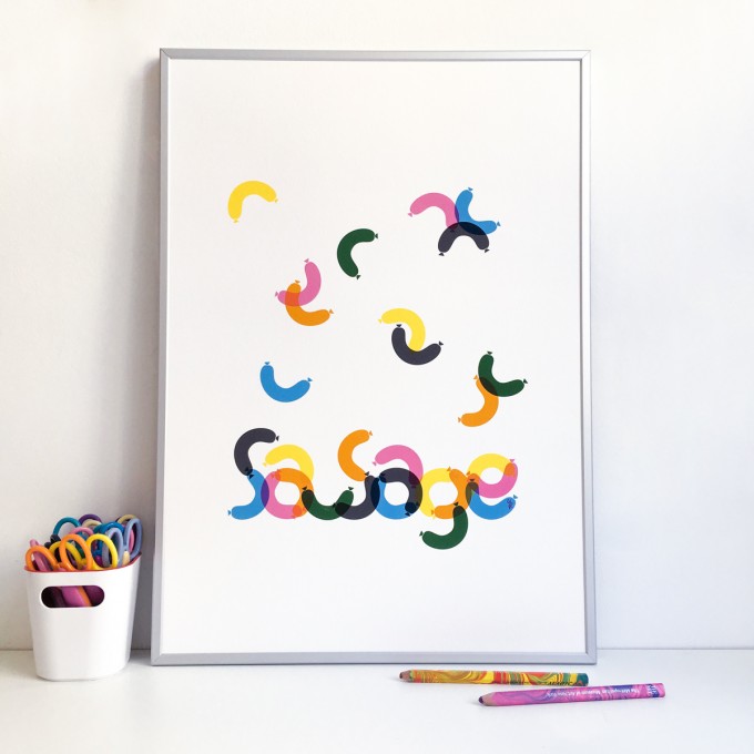 Sausage – Giclée-Kunstdruck, DIN A2