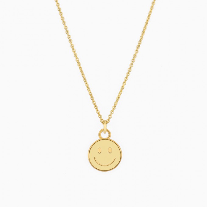 Smiley Halskette aus Gold Vermeil | Paeoni Colors 