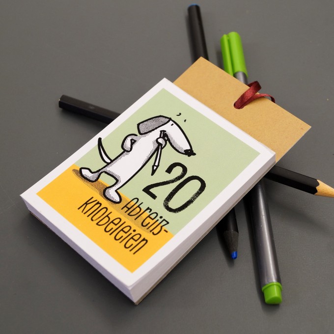 Kleiner KNOBELBLOCK mit 20 verschiedenen Rätseln für Kinder ab 8 Jahren, kleines Geschenk, Mitbringsel für Kinder // sperlingB.design