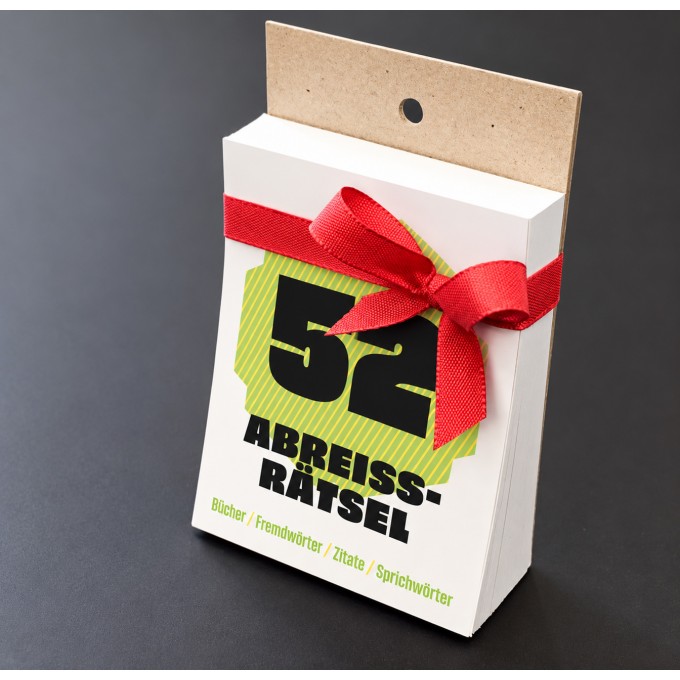 KNOBELBLOCK // Rätsel: Bücher, Fremdwörter, Zitate, Sprichwörter – 52 Rätsel, Abreißkalender