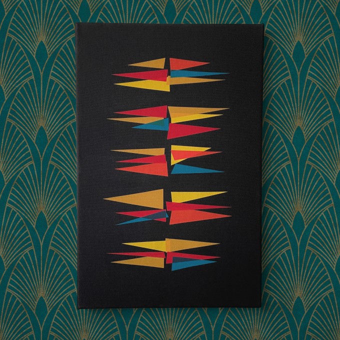 Print now - Riot later ● Spikes, Stoffsiebdruck auf Leinwand