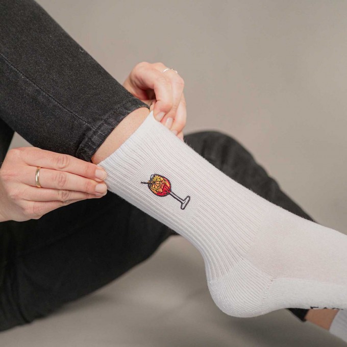 Spritz | Bestickte Bio Baumwoll Socken | Fashion Drinks