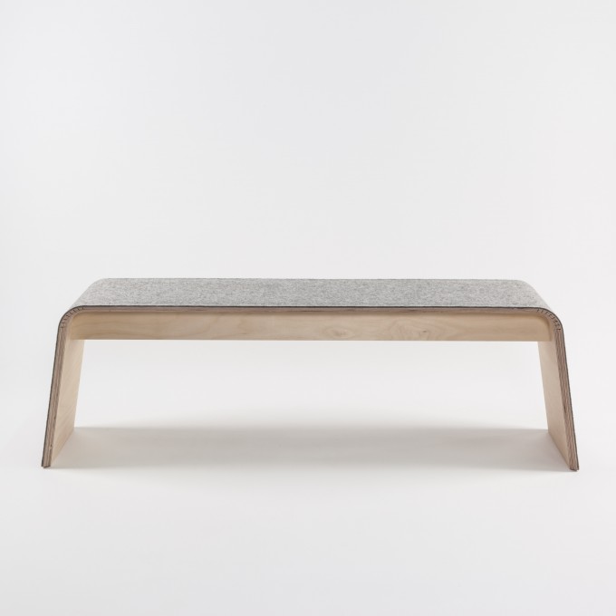 STADIG.stubenbank 140cm Design Sitzbank aus Holz mit Wollfilz