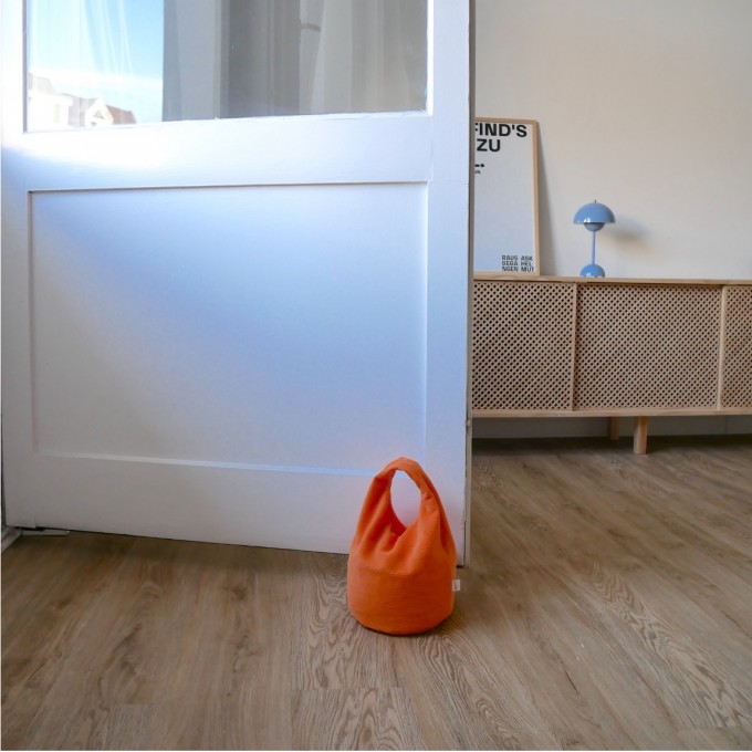 Türstopper orange "Carrot Cordulino" mit waschbarem Bezug von stop!t
