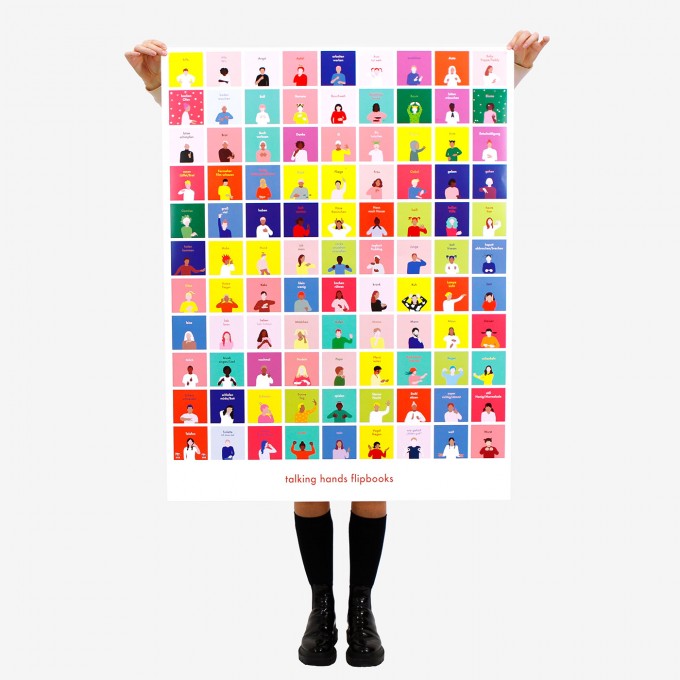 talking hands flipbooks – Poster "Gebärden"