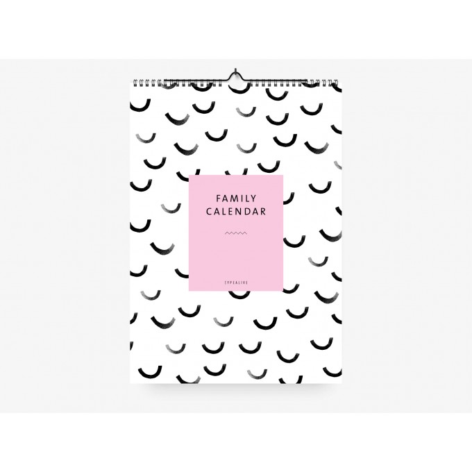 typealive / Familienkalender DIN A3 / Black & White