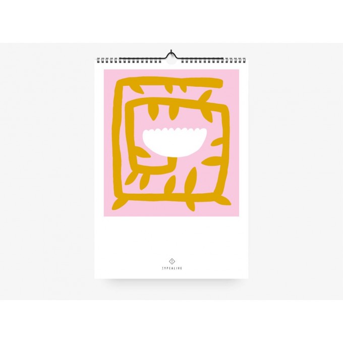 typealive / Wandkalender DIN A4 /  Flowery