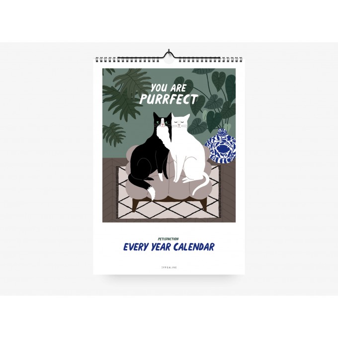 typealive / Wandkalender DIN A4 / Petisfaction "Cats"