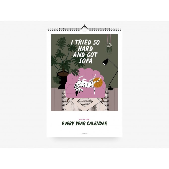 typealive / Wandkalender DIN A4 / Petisfaction "Dogs"