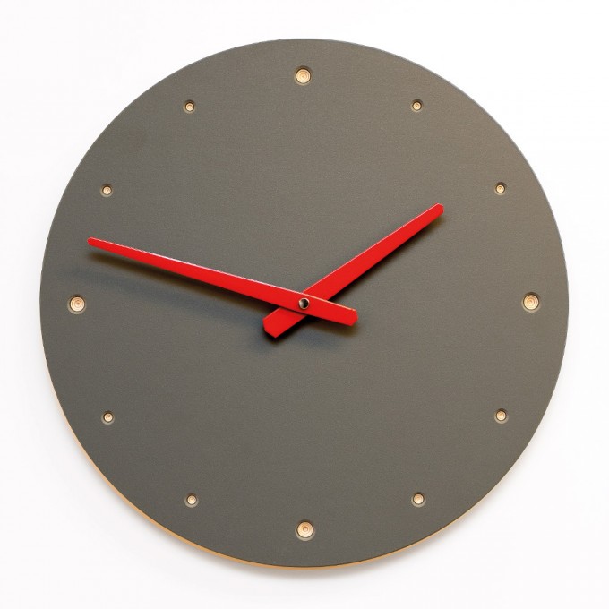 klotzaufklotz Wanduhr Grau