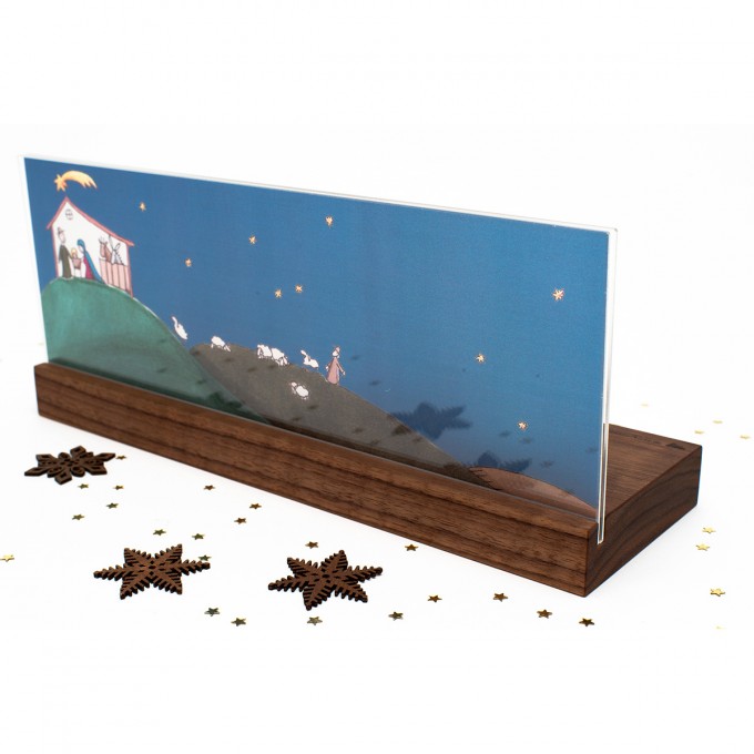 klotzaufklotz Weihnachtskrippe Landschaft (Nussbaum)